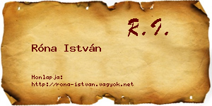 Róna István névjegykártya